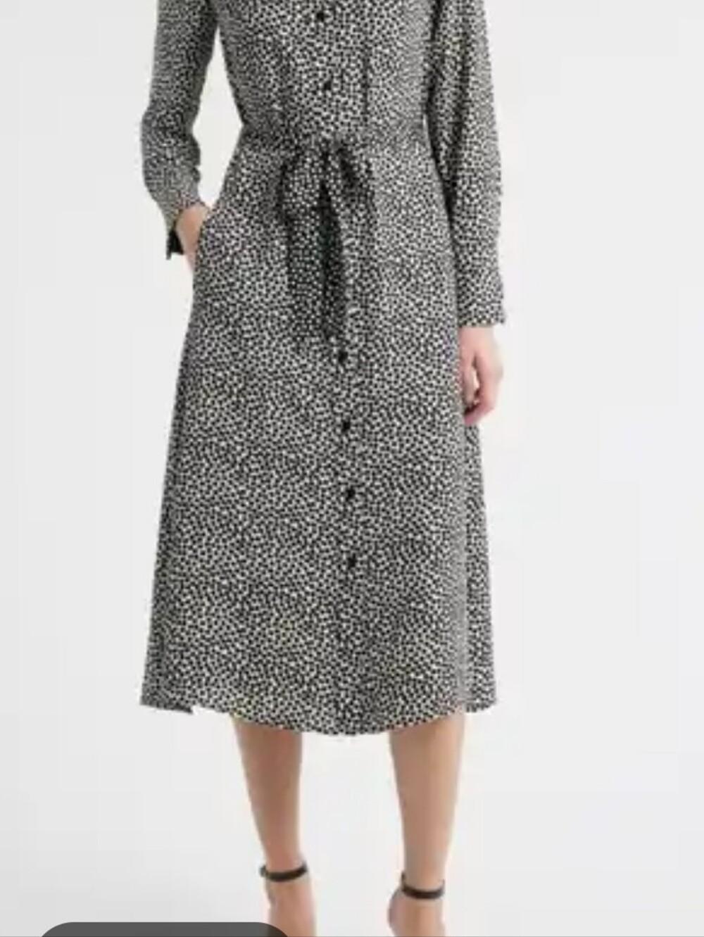 Jones New York Black and White Dot Shirt Dress